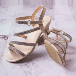 Soda Input2 Childrens Rhinestone Crystal Dress Sandal - Girl Shiny Glitter Party Shoe