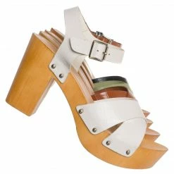 Wild Diva Kyrie31 Lightweight Wooden Clog Sandal, Women Sculpted Shoes New