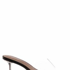 Bamboo New Water04 Clear High Heel Slip-On Mule, Womens Lucite Sandal