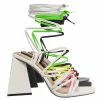 Bamboo Premiere04 Leg Wrap Sandal W Triangle Block Heel, Women Lace Up Shoes New