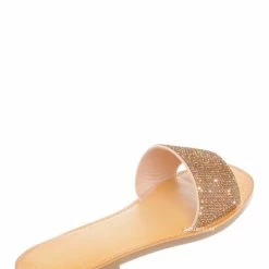Soda Justice Rhinestone Crystal Flat Slides - Womens Shimmering Slipper Summer Sandal New