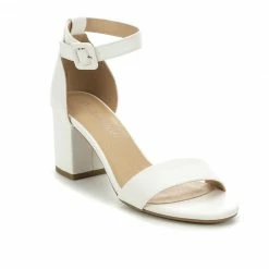 CityClassified Cake Minimalist Simple Chunky Block High Heel Dress Sandal W Ankle Strap
