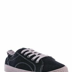 La Shailah Continue10 Thick Rubber Sole Sneaker -Unisex Lace Up Plain Loafer W Raw Trimming New