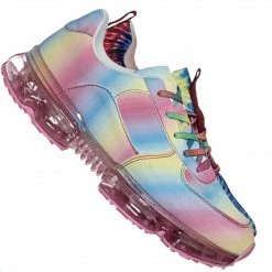 Forever Link Flow19 Stretch Elastic Mesh Sneaker - Festival Lace Up Rubber Air Bubble Cushion