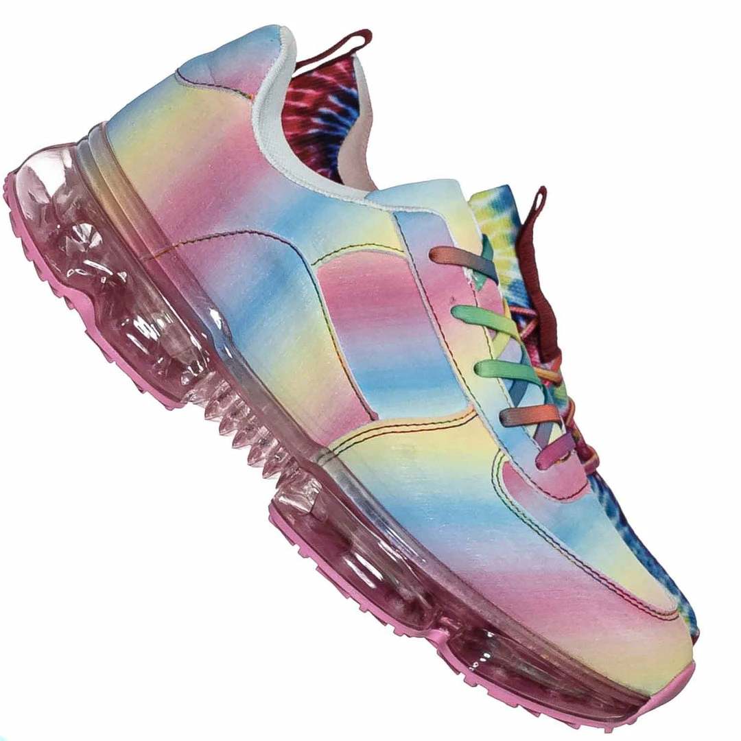 Forever Link Flow19 Stretch Elastic Mesh Sneaker - Festival Lace Up Rubber Air Bubble Cushion