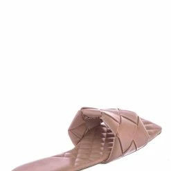 Forever Link Padded18 Wide Woven Slide Sandal - Womens Elongated Open Square Toe Slipper Mule New