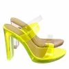Soda Known Clear Acrylic Platform Heel Sandal - Womens Cinderella Neon Clear Slipper