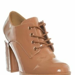 Bamboo New Ambrose02 Block Heel Lace Up Oxford - Women Dress Bootie