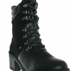 Fabulous New Please59 Block Heel Military Combat Bootie - Women Ankle Boots