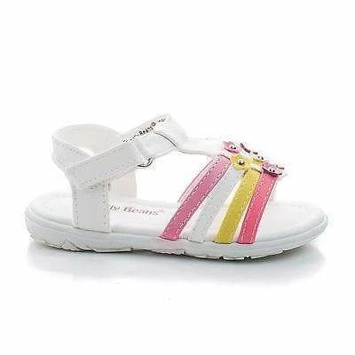 Yummy By Jelly Beans, Infant Girl Flower Studded Hook & Loop Open Toe Flat Sandals