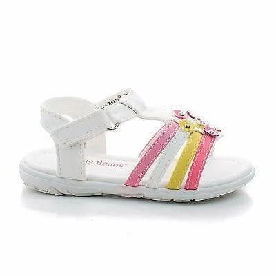 Yummy By Jelly Beans, Infant Girl Flower Studded Hook & Loop Open Toe Flat Sandals