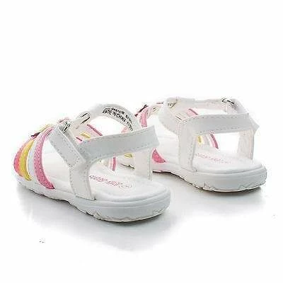 Yummy By Jelly Beans, Infant Girl Flower Studded Hook & Loop Open Toe Flat Sandals