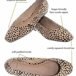 Bamboo New Sweep01 Square Toe Ballet Flats - Womens Solid & Cheetah Ballerina Padded Shoes