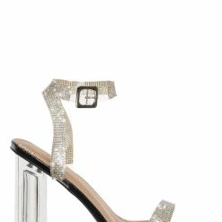 Glaze Element1 Women's Clear Acrylic Heel W Rhinestone Strap Sandal New