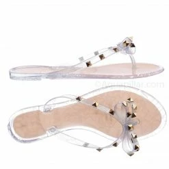 Wild Diva Joanie173 Clear Lucite Jelly Slides - Women Flat Sandal Flip Flops