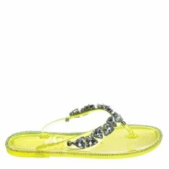 Wild Diva New Joanie214 Lucite Rhinestone Crystal Jelly Sandal - Jelly Thong Flip Flip