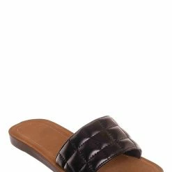 Soda Kane Comfortable Foam Padded Quilted Slide Sandal New
