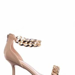 Bamboo Zeal09 Two Piece Chain & Lucite Strap Sandal - Women Transparent Heel Stiletto