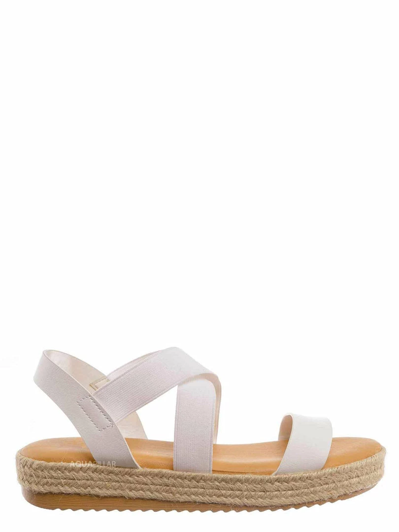 Bamboo New Superb22 Espadrille Elastic Flatform Sandal - Women Foam Padded Comfort Platform