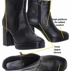 Bamboo Underlined01 Platform Block Heel Bootie - Women Croc & Suede Ankle Pump Boot New