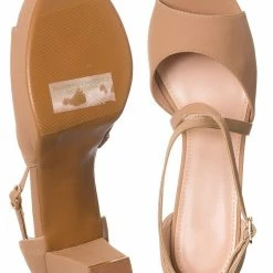 Top Moda Asia75 Cross Over Ankle Strap D'Orsay Pump - Women 3.5 Inch Block Heel Sandal