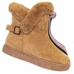 Bamboo Cozette03 Foldable Winter Faux Fur Slipper Bootie - Fold Shearling Snow Shoe New