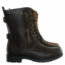 Forever Link New Mountain81 Grungy Lace Up Combat Boots - Men Womens Calf High Shoe