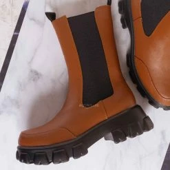 Bamboo New Tetris09 Calf High Chelsea Unisex Dress Boots