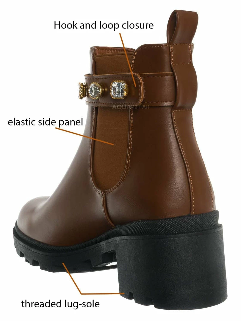 Forever Link Pacific08 Rhinestone Jewel Chelsea Bootie - Women Ankle Boots New