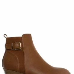 Top Moda Zandra59 Half Chelsea Ankle Bootie - Womens Belted Strap Boot New