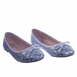 Forever Link New Karra46 Children Girls Fancy Round Toe Ballet Flat W Criss Cross Glitter