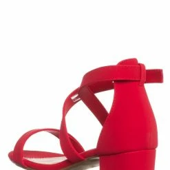 Lucky Top New Delia6K Childrens Block Heel Cross Sandal, Little Girls Shoes