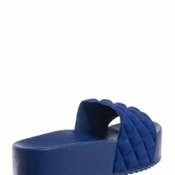 Forever Link Donut19 Molded Footbed Quilted Flatform - Women Platform Flat Slide In Slipper New