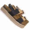 Soda New Kazoo 70s Retro Jute Wrap Espadrille Flat Platform Flatform Sandal, Treaded Sole