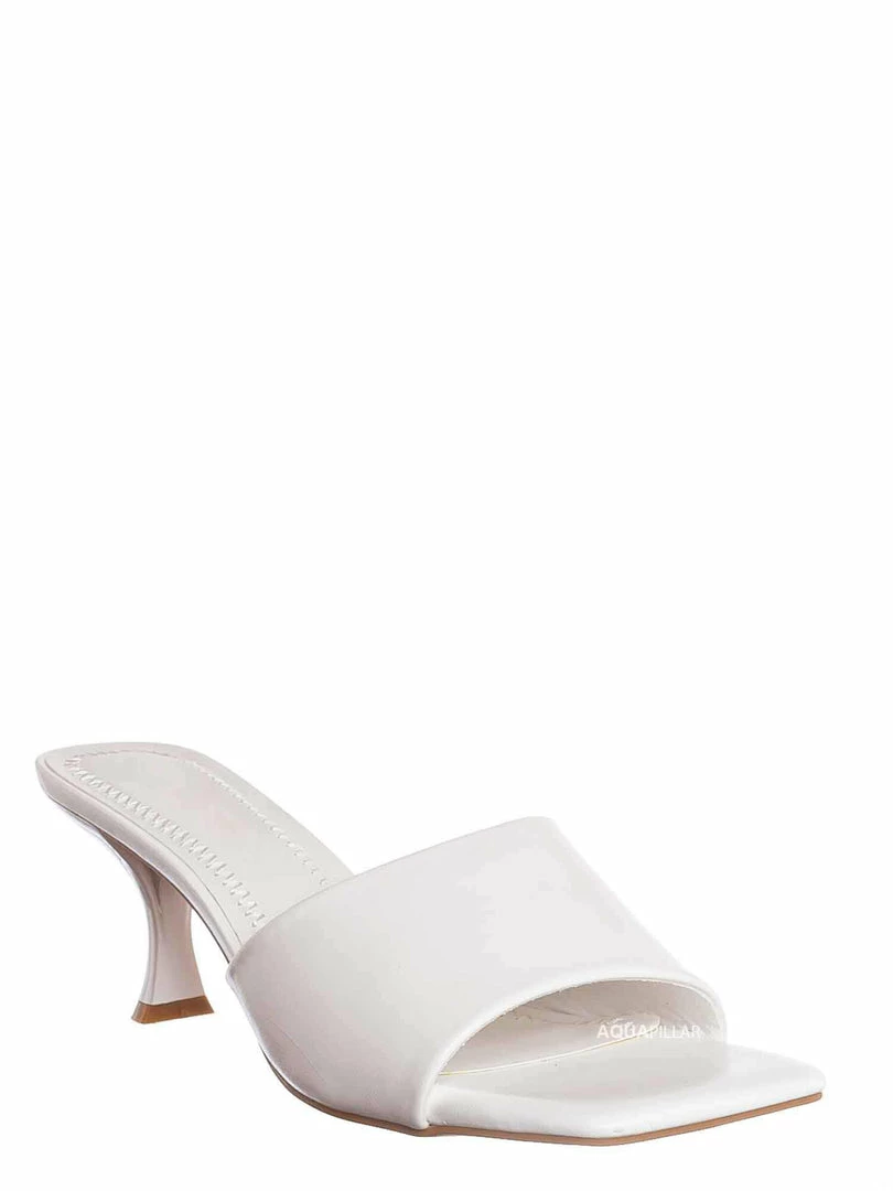 Anne Michelle Align03 Square Toe Slide In Mule - Women High Heel Slipper Cow Vinyl New