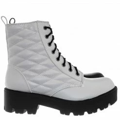 Soda Dawson Diamond Quilted Block Heel Combat Boots