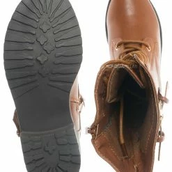 Forever Link Mango27K Childrens Lace Up Combat Boots - Boy Girls Calf High Lace Up Shoe