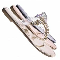 Vigo Fiore Fei2 Rhinestone Slip On Thong Sandal - Womens Crystal Open Toe Lucite Slides New