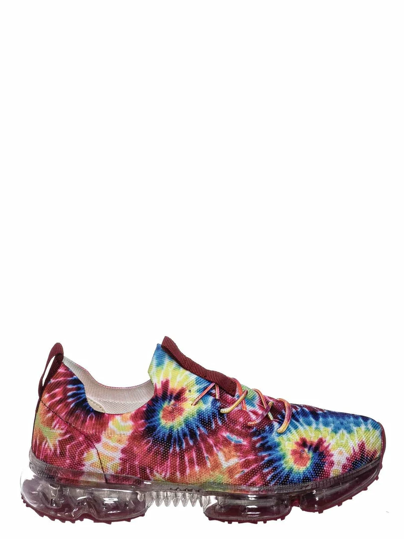 Forever Link Flow19 Stretch Elastic Mesh Sneaker - Festival Lace Up Rubber Air Bubble Cushion