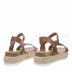 Wild Diva Klara01 Espadrille Jute Wrap Flatform Flat Retro Sandal Sharktooth Eva Outsole New