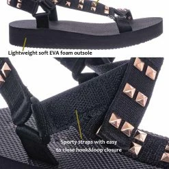 Bamboo Sweetdream02 EVA Sporty Sandal W Metal Stud Detail - Flatform Foam Comfy Shoe