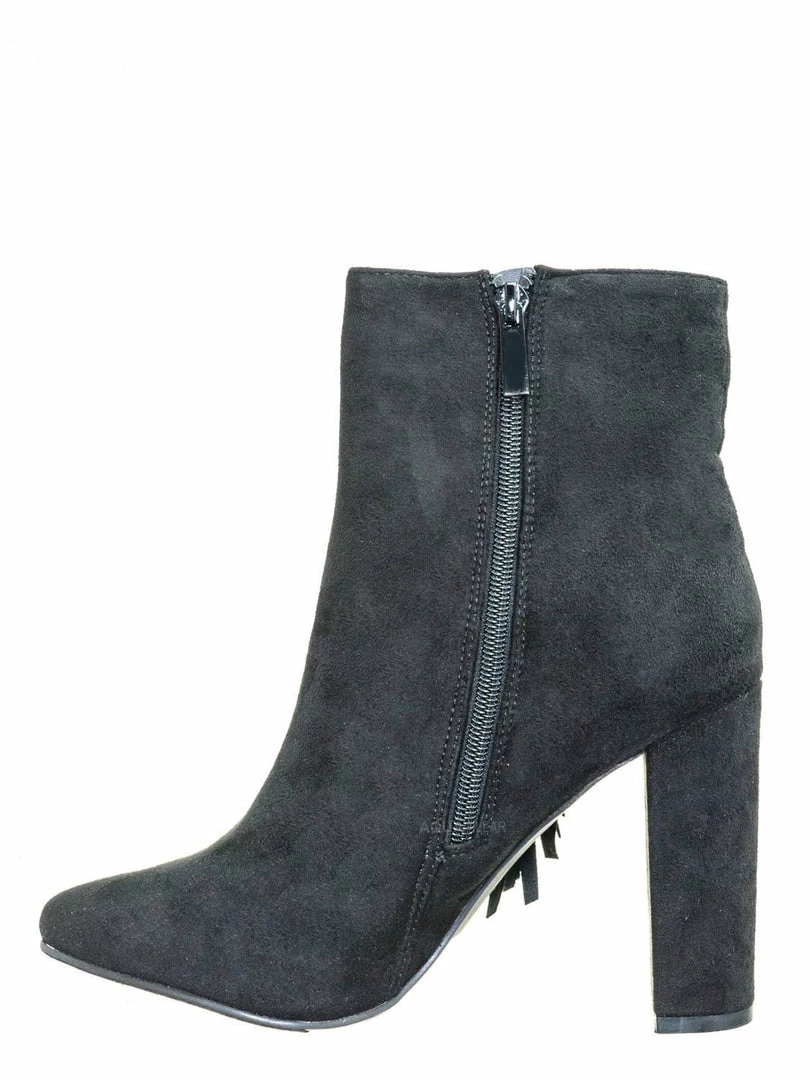 Breckelle's Lisa12 20s Retro Fringe Ankle Bootie - Flappy Tassel Block High Heel Dress Boots