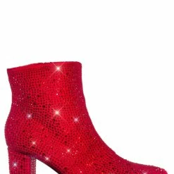 Forever Link Iceberg12 Rhinestone Crystal Disco Booties, Women Gogo Heel Boots New