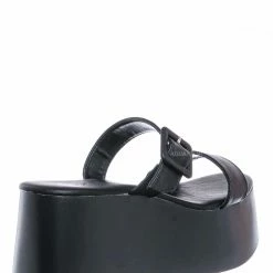 Bamboo Cactus04 Retro Flatform Sandal - Women Thick Platform Double Strap Slides