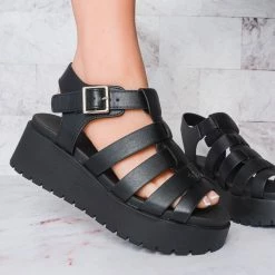 Soda New Pullout Flatform Gladiator Footbed Sandal - Women Platform Fisherman Shoes