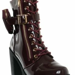 Forever Link Access39 Combat Bootie W Pouch - Women High Heel Ankle Boots New