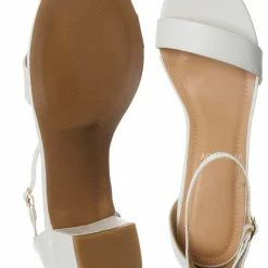 Top Moda Darcie1 Low Block Heel 2 Piece Sandal - Women Ankle Strap Sandal New