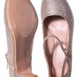 Forever Link New Jemma22 Rhinestone Glitter Pump - Women's Mary Jane Evening Dress Heel