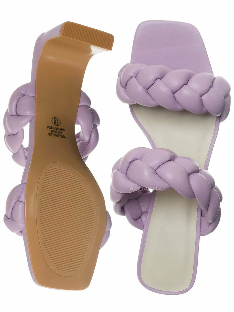 Soda Alto Block Heel Woven Slipper - Women Braided Sandal