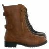 Forever Link New Mountain81 Grungy Lace Up Combat Boots - Men Womens Calf High Shoe